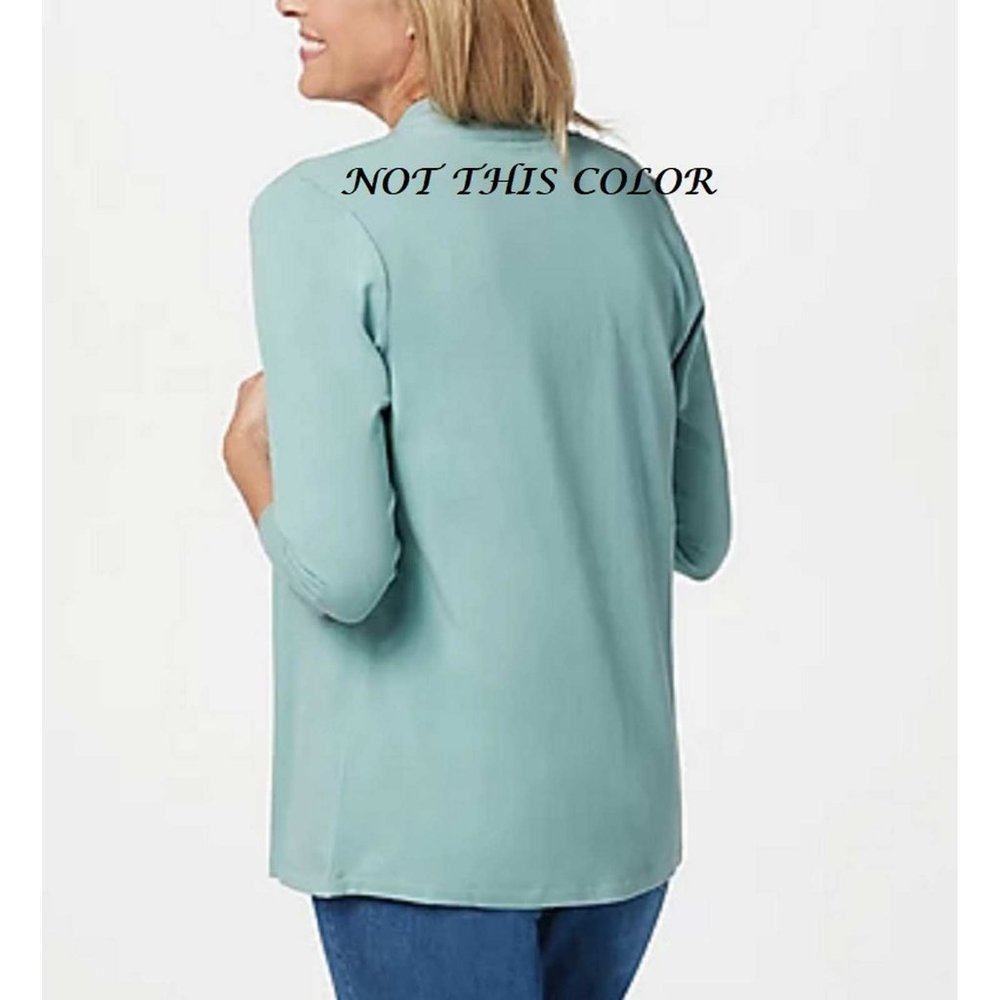 Denim & Co. Essentials Open Front Cardigan & Tank Set SMALL (818) - Picture 4 of 11